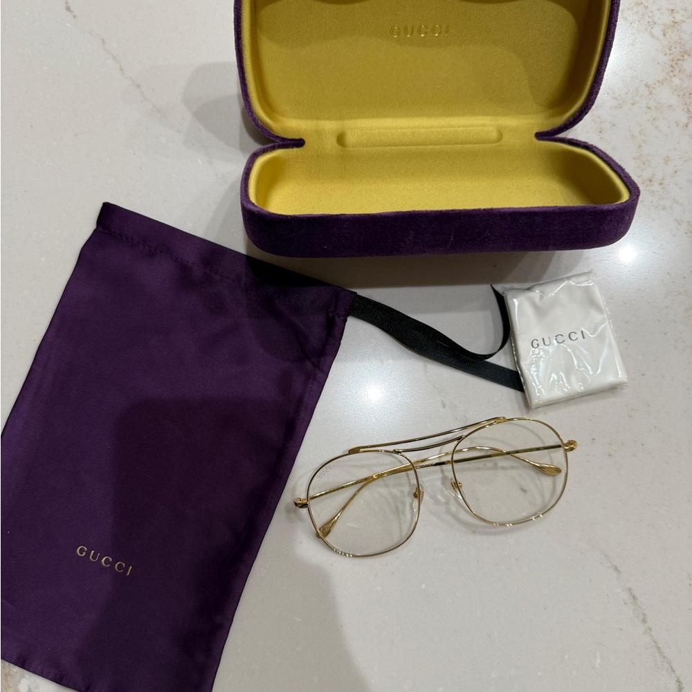 Brand new Gucci GG1479S Gold Aviator Sunglasses - Picture 4 of 7